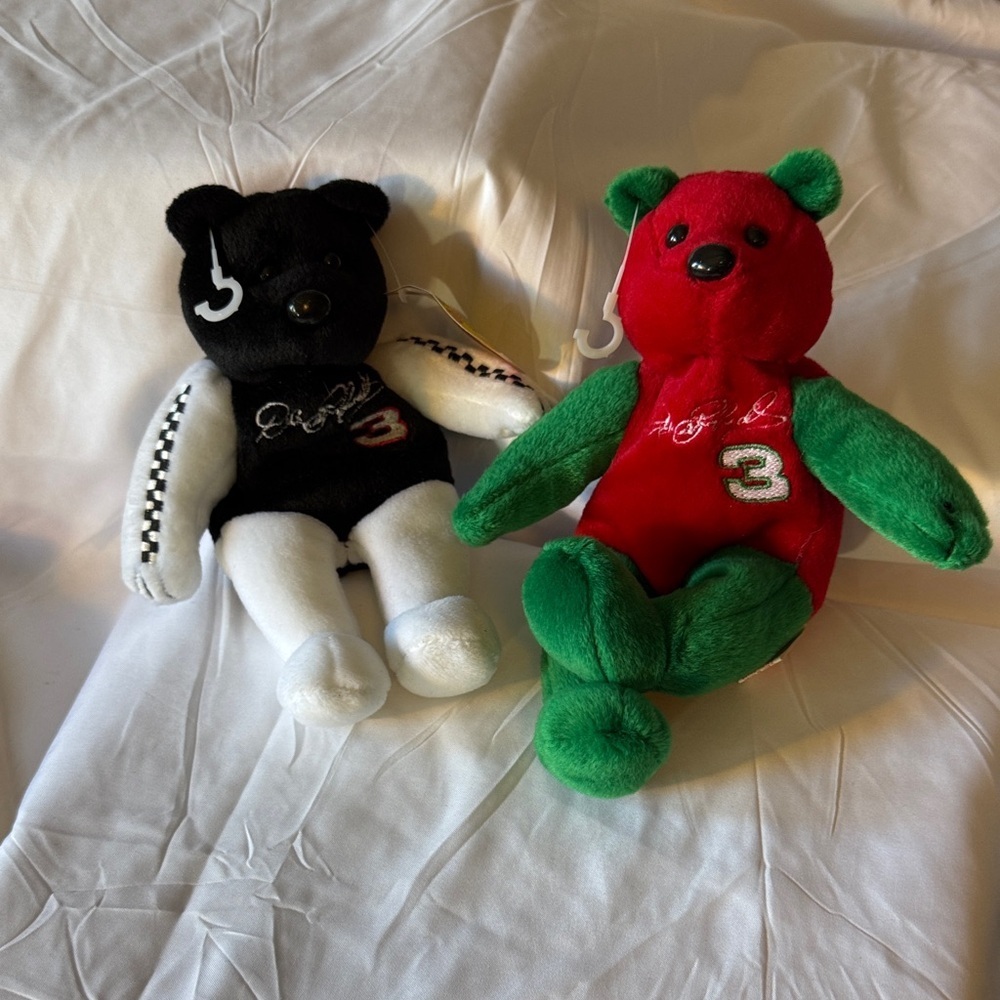 Black and Red Plush Bear Toy Set.